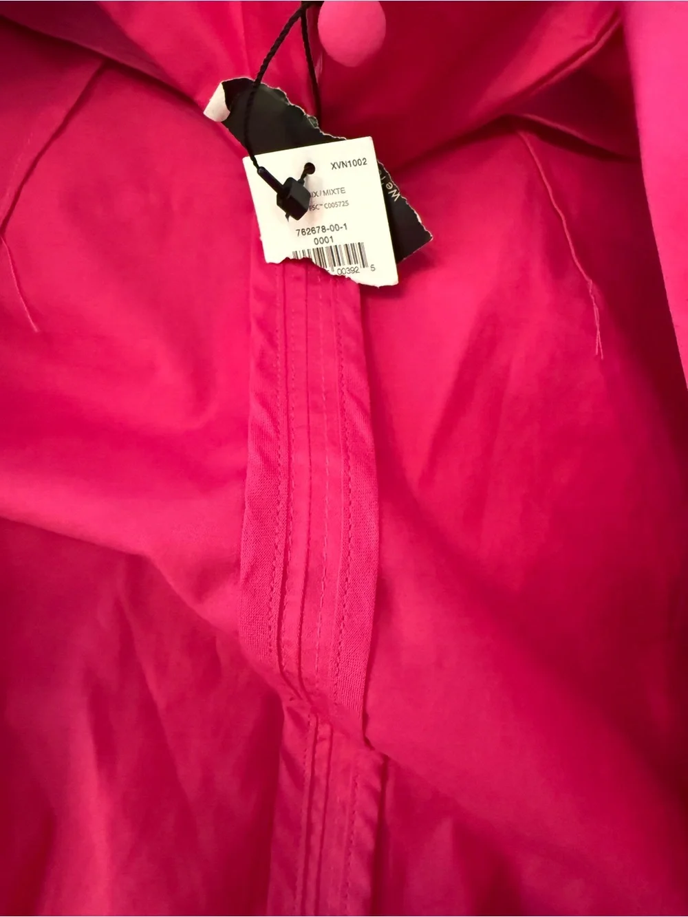 BR X Harbison Hot Pink Puff-Sleeve Smocked Backless Blouse Ai17